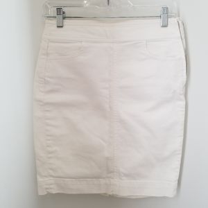 Loft white denim pencil skirt